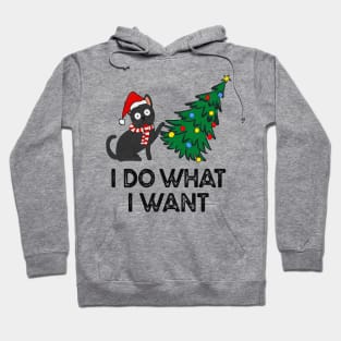 Funny Cat Christmas Tree, Cat Lover I Do What I Want Hoodie